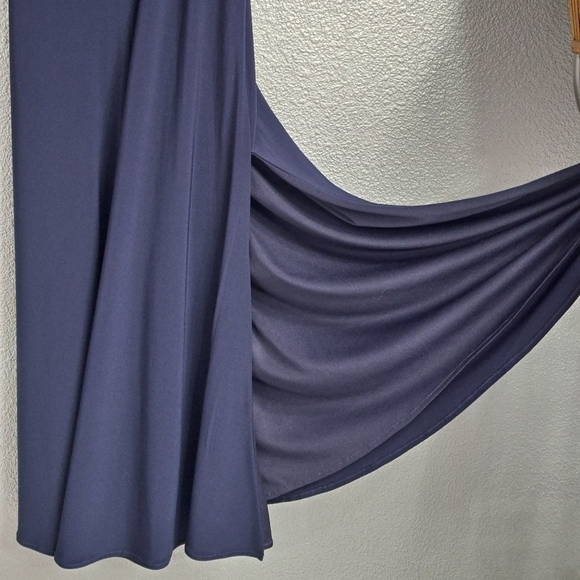 Royal Blue Long Formal Skirt With Lace Waistband Size 2 - Picture 9 of 10